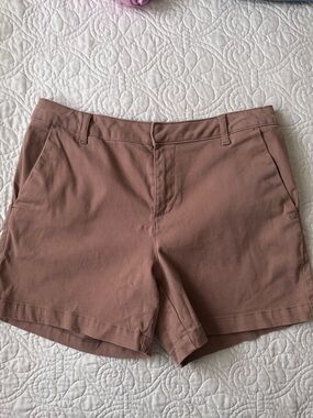 Banana Republic Tan Chino sueded cotton soft feel shorts 12 Large brown
